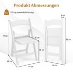 Sulankstomos lauko kėdės 2 vnt. atsparios oro sąlygoms 500 kg talpos (Balta)