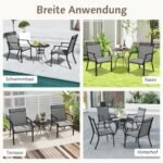 Lauko kėdžių komplektas (2 vnt.) su greitai džiūstančiu audiniu ir metaliniu rėmu (Pilka)