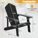Ergonomiškas sodo krėslas su puodelių laikikliu (Juoda)