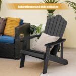 Ergonomiškas sodo krėslas su puodelių laikikliu (Juoda)