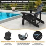 Ergonomiškas sodo krėslas su puodelių laikikliu (Juoda)