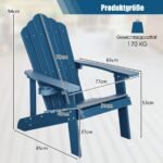 Adirondack sodo kėdė su laikikliu gėrimams (Mėlyna)