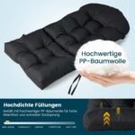 Lauko kėdės užvalkalas 125 x 59 x 10 cm (Juoda)