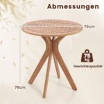 Apvalus akacijos medienos sodo staliukas (Natūrali)