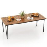 Lauko stalas iš akacijos medienos su 5 cm skėčio anga (Natūrali)