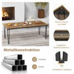 Lauko stalas iš akacijos medienos su 5 cm skėčio anga (Natūrali)