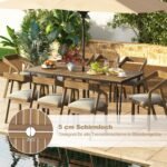 Lauko stalas iš akacijos medienos su 5 cm skėčio anga (Natūrali)