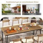 Lauko stalas iš akacijos medienos su 5 cm skėčio anga (Natūrali)