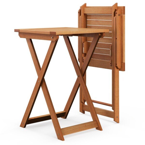 Sulankstomas kietmedžio lauko stalas 50x50 cm (Natūrali)