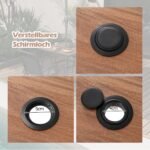 Kvadratinis lauko stalas su medžio imitacijos stalviršiu ir skėčio anga (Ruda)