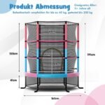 Apvalus sodo batutas su apsauginiu tinklu 165 cm iki 200 kg (Rožinė)