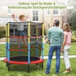 Vaikų batutas su apsauginiu tinklu 140 cm skersmens (Spalvotas)