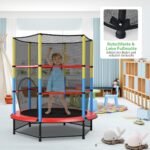 Vaikų batutas su apsauginiu tinklu 140 cm skersmens (Spalvotas)