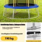 Sodo batutas su gėlių forma ir saugos tinklu 244 cm (Geltona)