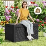 Lauko daiktadėžė su ratukais 380 L (Juoda)