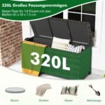 Erdvi 320 L talpos lauko daiktadėžė su ratukais (Ruda)