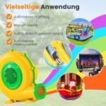 Galingas pripučiamų objektų pūtiklis su rankena (Geltona)