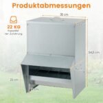 Automatinė 22 kg cinkuoto metalo paukščių lesyklėlė (Sidabrinė)