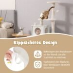 Daugiafunkcis kačių namelis su draskykle ir slėptuve (Balta)
