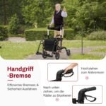 Lengvas sulankstomas 2-in-1 kelioninis vaikštynė-vežimėlis reguliuojamas 6 aukščio padėtimis (Juoda)