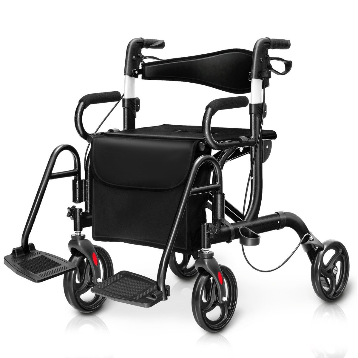 gehwagen-11421_9_ Lengvas sulankstomas 2-in-1 kelioninis vaikštynė-vežimėlis reguliuojamas 6 aukščio padėtimis (Juoda)