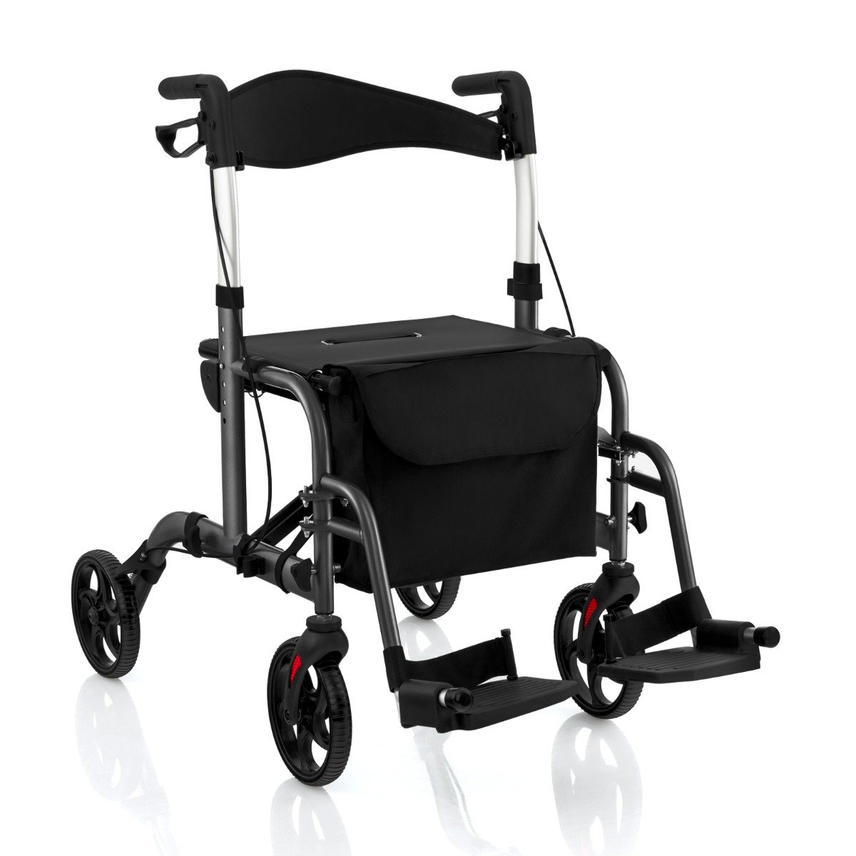 gehwagen-jh10012bk_10_ Reguliuojamo aukščio dvifunkcis vaikštynė ir vežimėlis (Juoda)