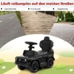 Vaikiškas automobilis su vairu ir stogeliu (Juoda)