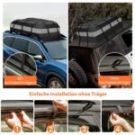Automobilio stogo bagažinė 450L su kombinuota spyna (Pilka)