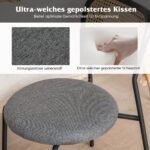 Dvi paminkštintos valgomojo kėdės su metalinėmis kojomis (Juoda)