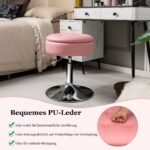 Reguliuojamo aukščio ir pasukama kosmetikos kėdutė su daiktadėže (Rožinė)