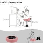 Reguliuojamo aukščio ir pasukama kosmetikos kėdutė su daiktadėže (Rožinė)