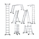 Universalios aliumininės sulankstomos kopėčios 7-in-1 (Sidabrinė)