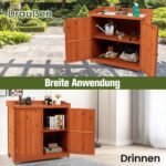 Lauko medinė sandėliavimo spintelė su ratukais (Natūrali)