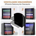 Gėrimų šaldytuvas su stiklinėmis durimis (Juoda)