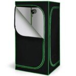 Auginimo palapinė 80x80x160 cm su šviesos atšvaitais (Juoda)