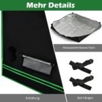 Auginimo palapinė 80x80x160 cm su šviesos atšvaitais (Juoda)