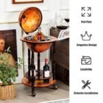 Medinis globuso formos baras-serviravimo vežimėlis (Ruda)