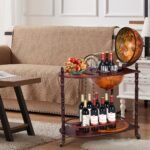 Atidaromas baras-globusas iš eukalipto medienos su ratukais (Ruda)