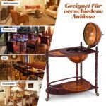 Atidaromas baras-globusas iš eukalipto medienos su ratukais (Ruda)