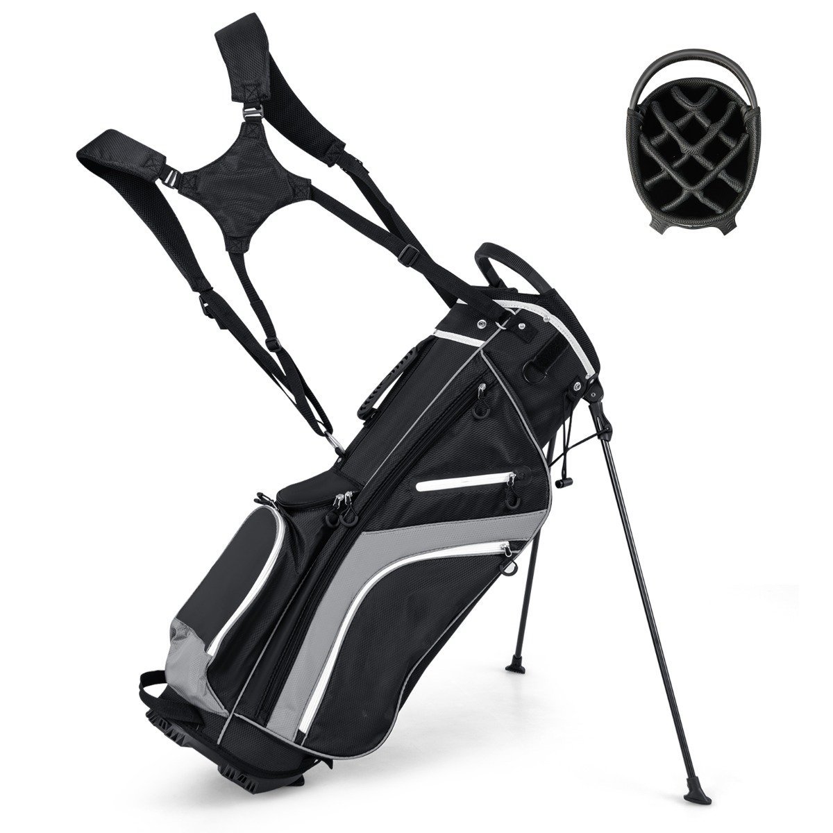 golf-standtasche-sp37907hs_1_ Golfo krepšys su 14 skyrių ir 6 kišenėmis (Pilka)