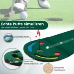 Sulankstoma golfo treniruočių aikštelė su trimis puodeliais ir vėliavėle (Žalia)