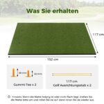 Golfo treniruočių kilimėlis su lazdomis (Žalia)