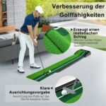 Automatinis golfo putinimo treniruočių kilimėlis su kamuoliuko grąžinimu (Žalia)