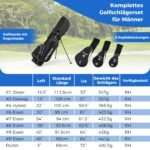 Pilnas 10 dalių golfo lazynų komplektas vyrams (Juoda)