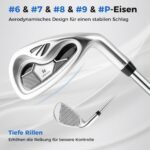 Pilnas 10 dalių golfo lazynų komplektas vyrams (Juoda)