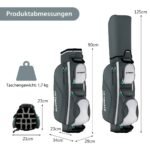 Krepšys golfo lazdoms su 14 skyrių ir 7 kišenėmis (Pilka)