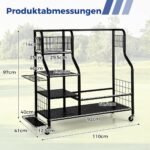 Daugiafunkcis golfo įrangos laikymo organizatorius su ratukais (Juoda)