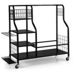 Daugiafunkcis golfo įrangos laikymo organizatorius su ratukais (Juoda)