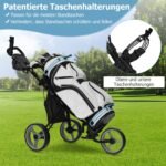 Tritinklis golfo vežimėlis su sėdyne ir skėčio laikikliu (Pilka)