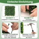 Dirbtinių augalų sienelės su UV apsauga 50 5 x 50 5 cm 12 vienetų (Žalia)